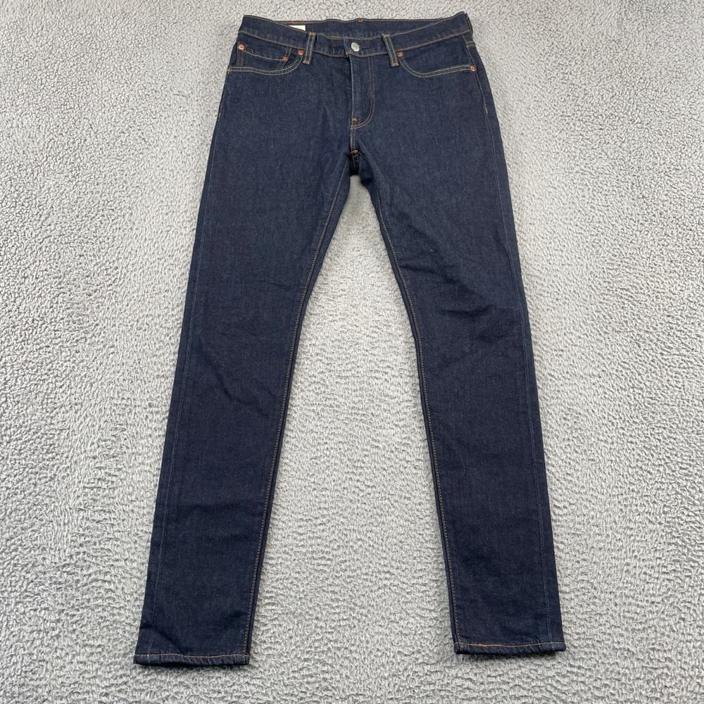 Levi's Jeans Mens 33x32 Blue Skinny Taper Premium Dark Wash Denim Pants - Picture 1 of 11